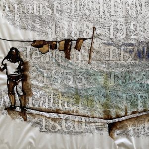 "Histoire de famille" : technique mixte sur papier de soie, 32 x 42 cm